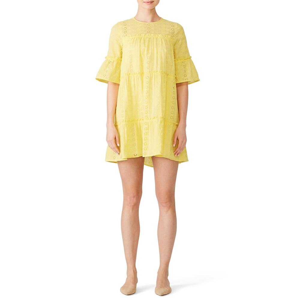 Prose & Poetry Begonia Tiered Shift Dress Yellow